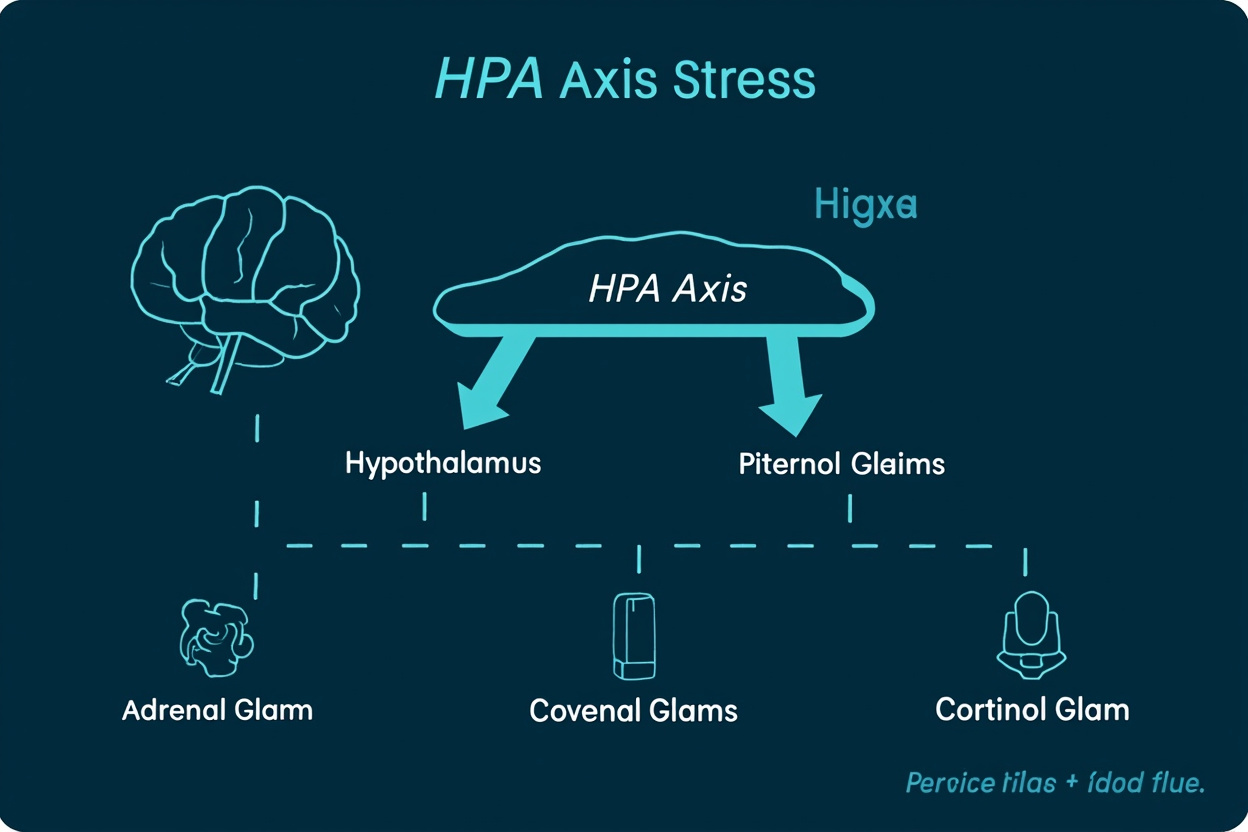 HPA軸壓力反應系統：下視丘、腦下垂體、腎上腺的神經內分泌路徑